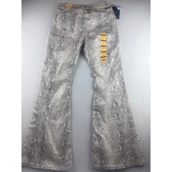 Rock & Roll Denim Women's High Rise Flare Snake Print Jeans 28x32 - Picture 7 of 12